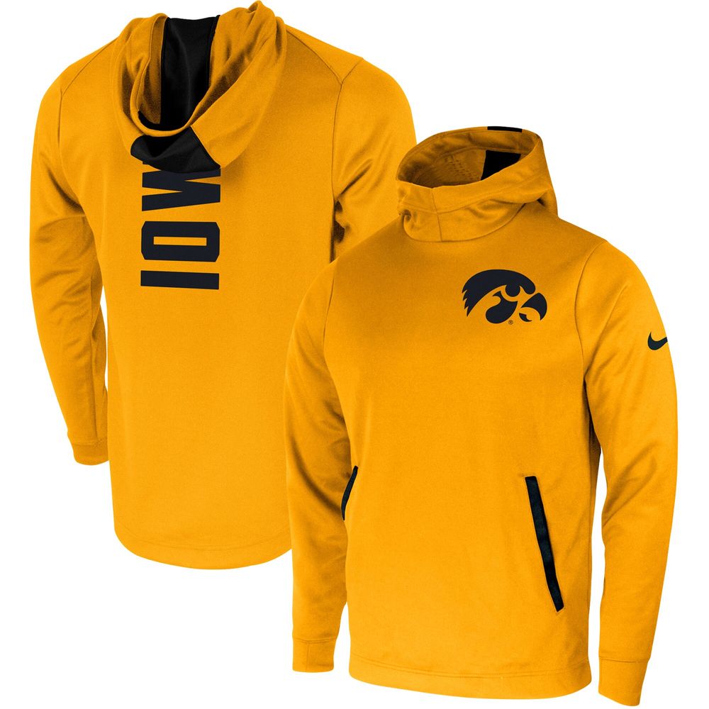 Men's Nike Gold Iowa Hawkeyes 2-Hit Performance Pullover Hoodie