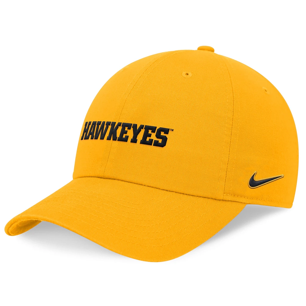 Casquette réglable Nike Gold Iowa Hawkeyes 2024 On-Field Club pour homme