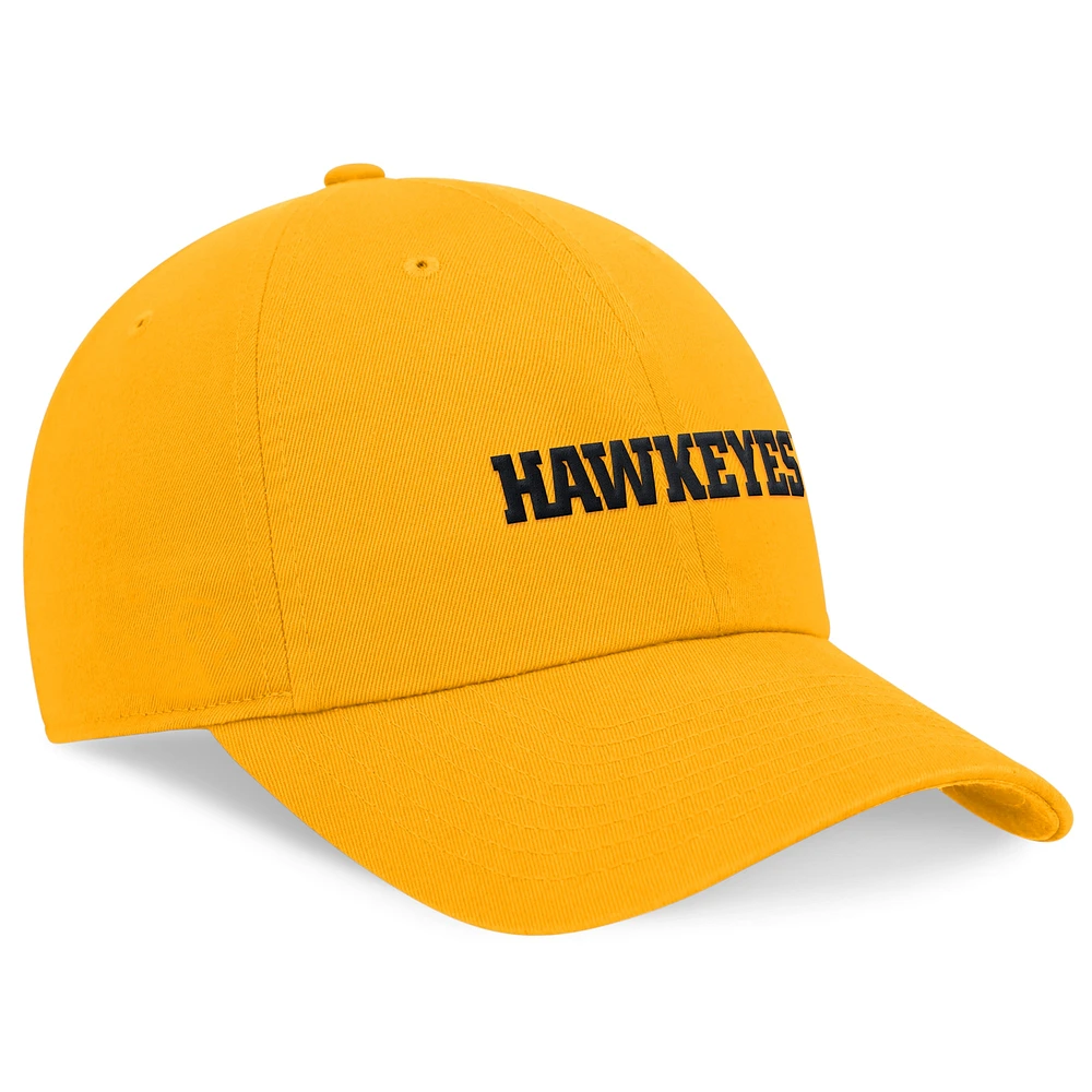 Casquette réglable Nike Gold Iowa Hawkeyes 2024 On-Field Club pour homme