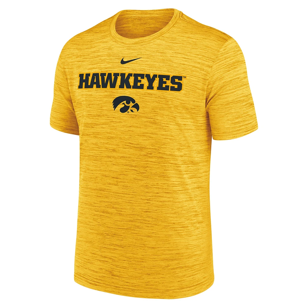 Men's Nike Gold Iowa Hawkeyes 2025 Sideline Velocity Performance T-Shirt