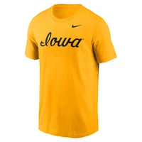 Men's Nike Gold Iowa Hawkeyes Baseball Wordmark T-Shirt