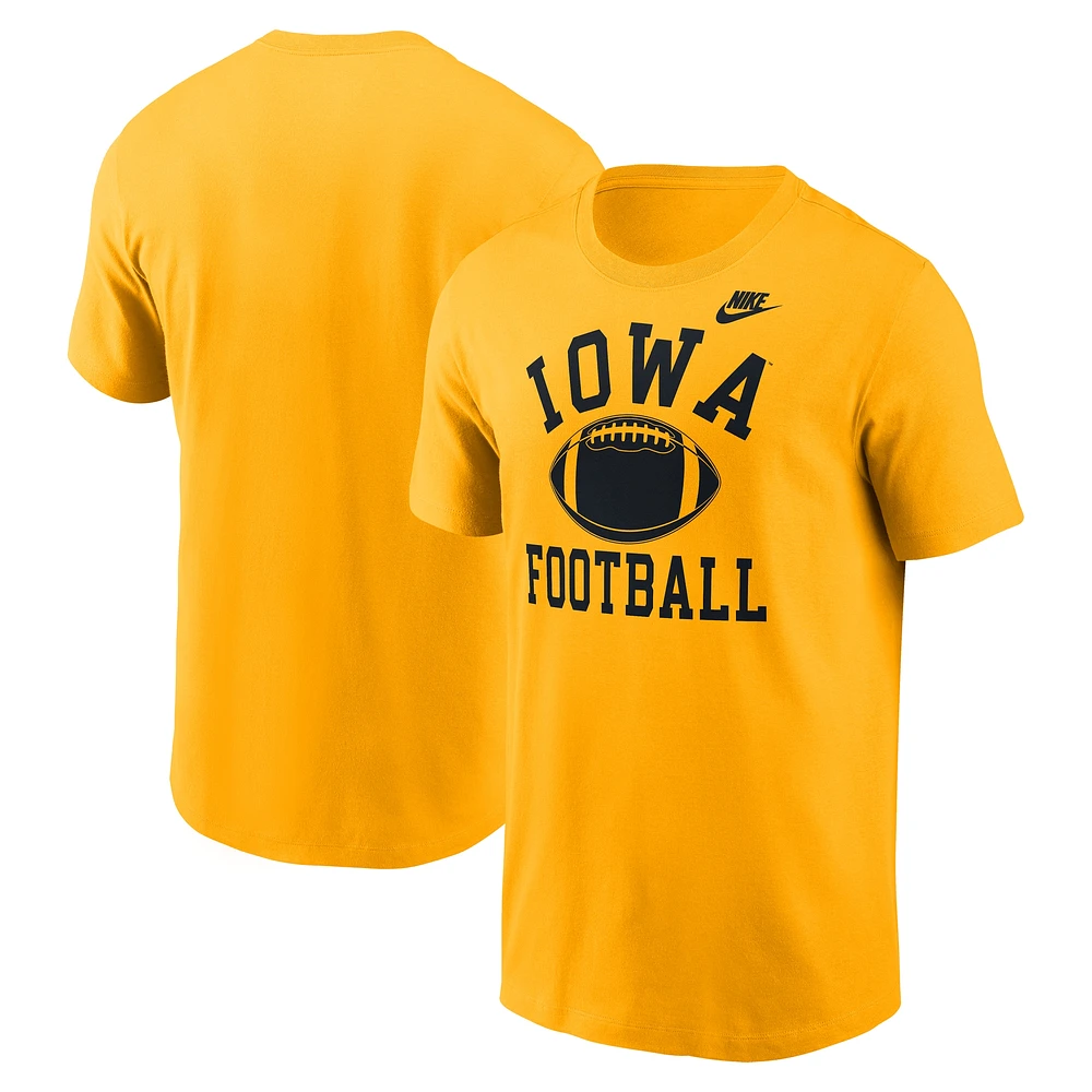 T-shirt Nike Gold Legacy Football Icon pour homme Iowa Hawkeyes