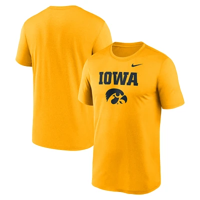 T-shirt Nike Gold Iowa Hawkeyes Lockup Legend Performance pour homme