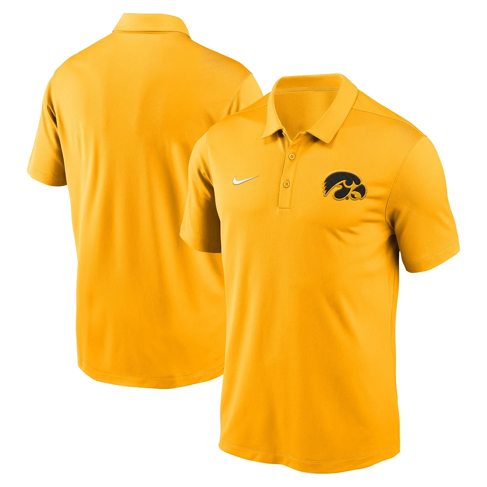 Polo de performance Nike Gold Iowa Hawkeyes Primetime Franchise pour homme