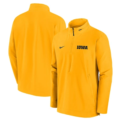Men's Nike Gold Iowa Hawkeyes Sideline Coaches Quarter-Zip Jacket