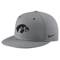 Men's Nike Gray Iowa Hawkeyes USA Side Patch True AeroBill Performance Fitted Hat