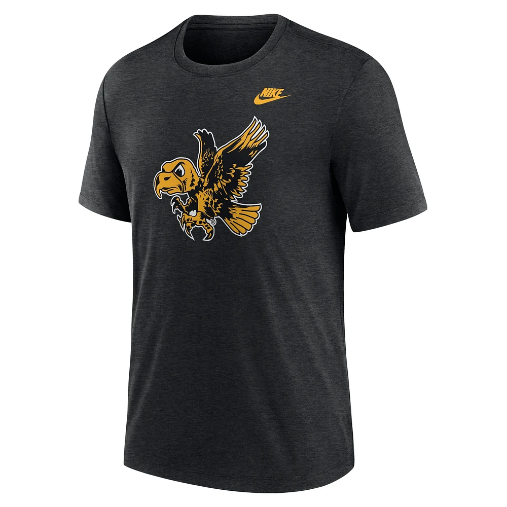 Men's Nike Heather Iowa Hawkeyes Blitz Legacy Primary Tri-Blend T-Shirt