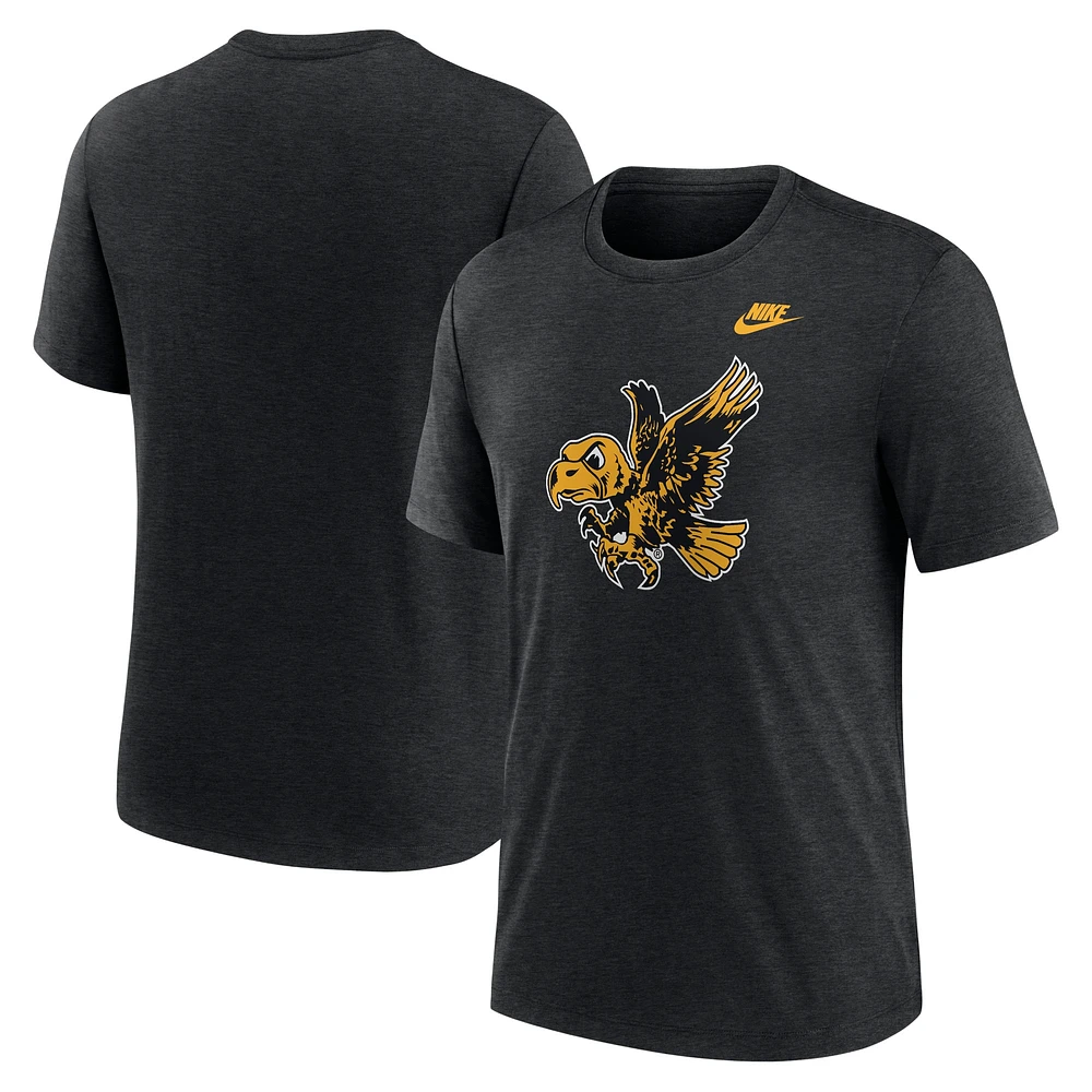 Men's Nike Heather Iowa Hawkeyes Blitz Legacy Primary Tri-Blend T-Shirt