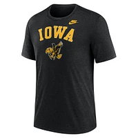 Men's Nike Heather Black Iowa Hawkeyes Legacy Arch Tri-Blend T-Shirt