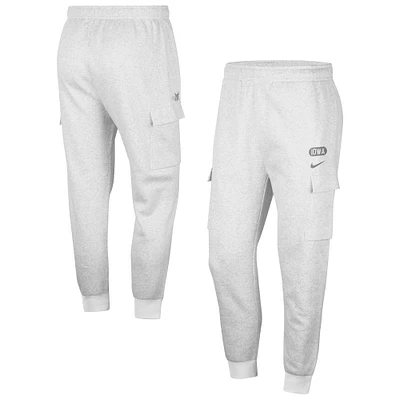 Pantalon de jogging cargo Nike Iowa Hawkeyes Club pour homme, gris chiné