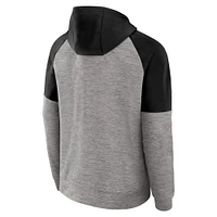 Sweat à capuche Nike Iowa Hawkeyes Fitness Performance entièrement zippé et raglan gris chiné pour homme