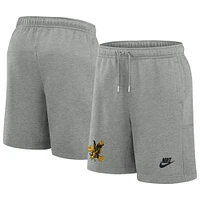 Short en molleton Legacy Essential Nike Iowa Hawkeyes gris chiné pour homme