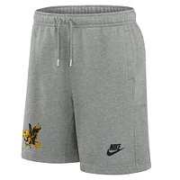 Short en molleton Legacy Essential Nike Iowa Hawkeyes gris chiné pour homme