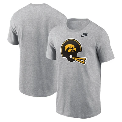 Men's Nike Heather Gray Iowa Hawkeyes Legacy Helmet T-Shirt