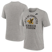 T-shirt Nike Heather Grey Iowa Hawkeyes Legacy Local Tri-Blend pour homme