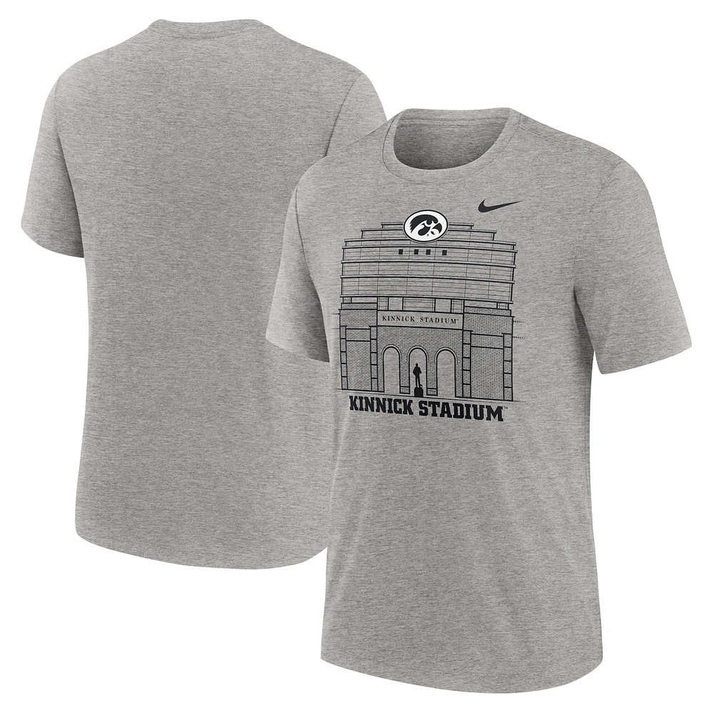 Men's Nike Heather Gray Iowa Hawkeyes Local Campus Time Honored Tradition Tri-Blend T-Shirt