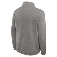 Men's Nike Heather Gray Iowa Hawkeyes Primetime Club Half-Zip Pullover