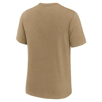 Men's Nike Heather Light Brown Iowa Hawkeyes Legacy Arch Tri-Blend T-Shirt