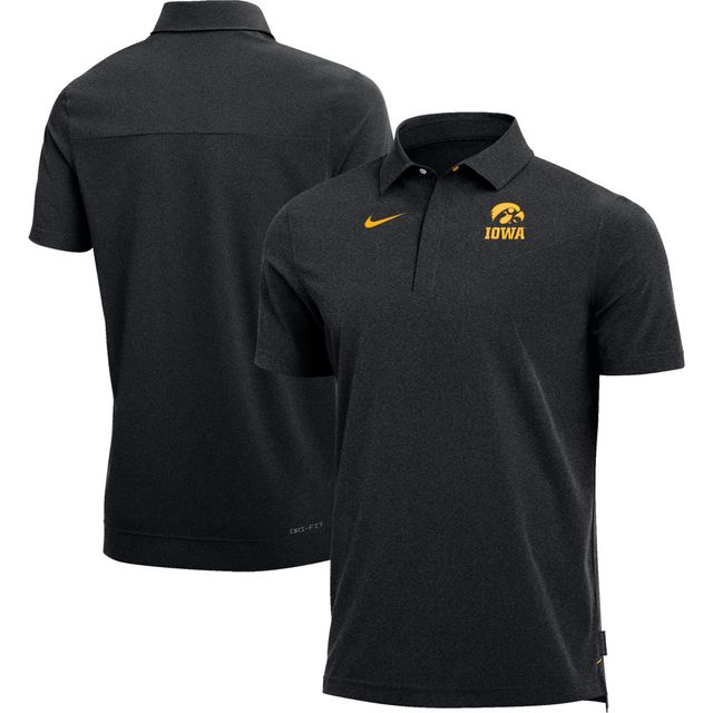 Polo Nike Iowa Hawkeyes 2022 Coach Performance pour Homme Noir chiné