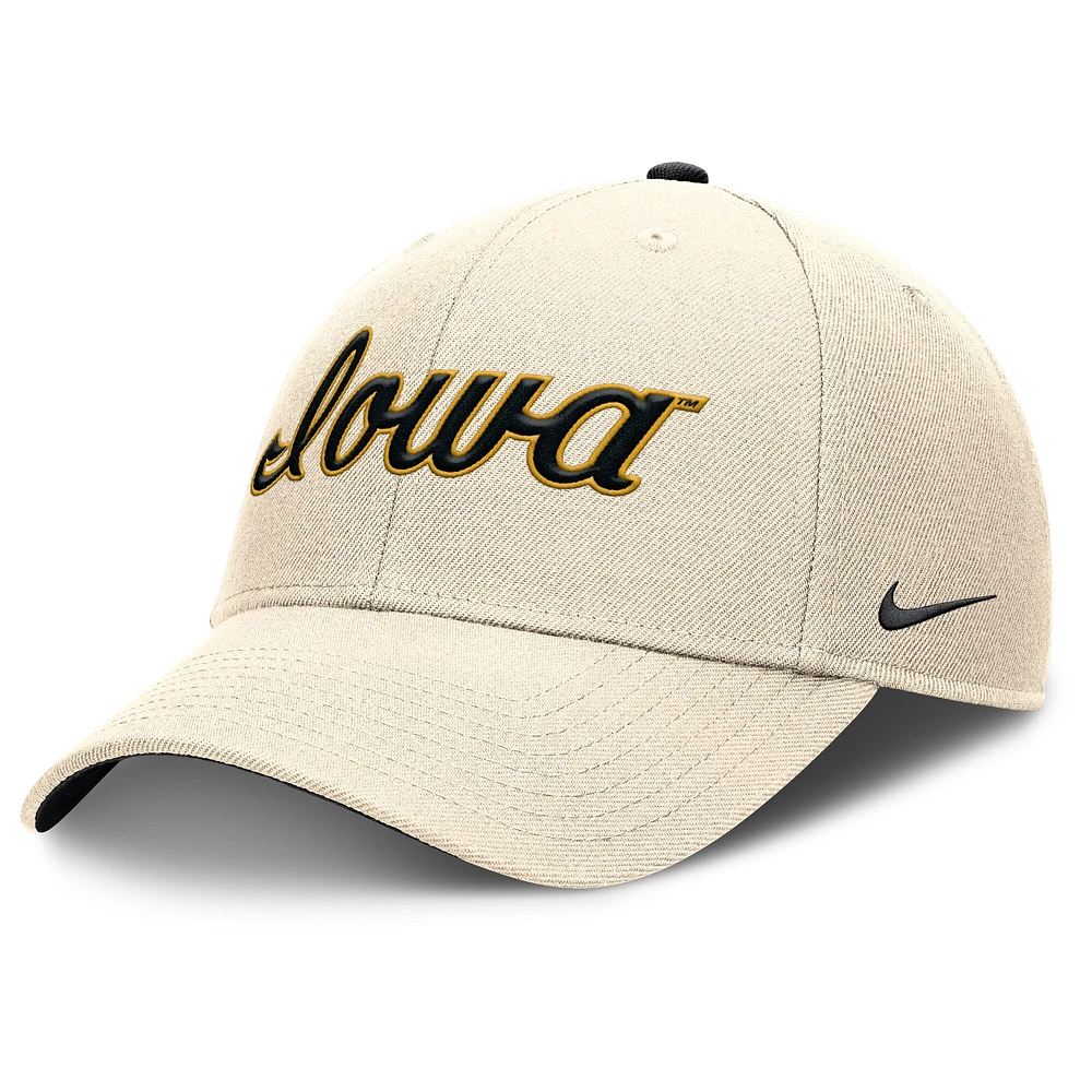 Casquette ajustable Nike Natural Iowa Hawkeyes Primetime Rise pour homme