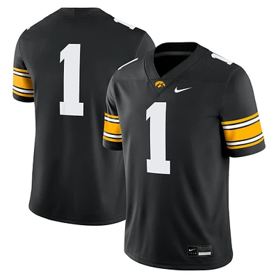 Maillot de match Nike #1 noir des Hawkeyes l'Iowa pour hommes