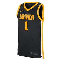 Men's Nike #1 Black Iowa Hawkeyes Road Replica Jersey