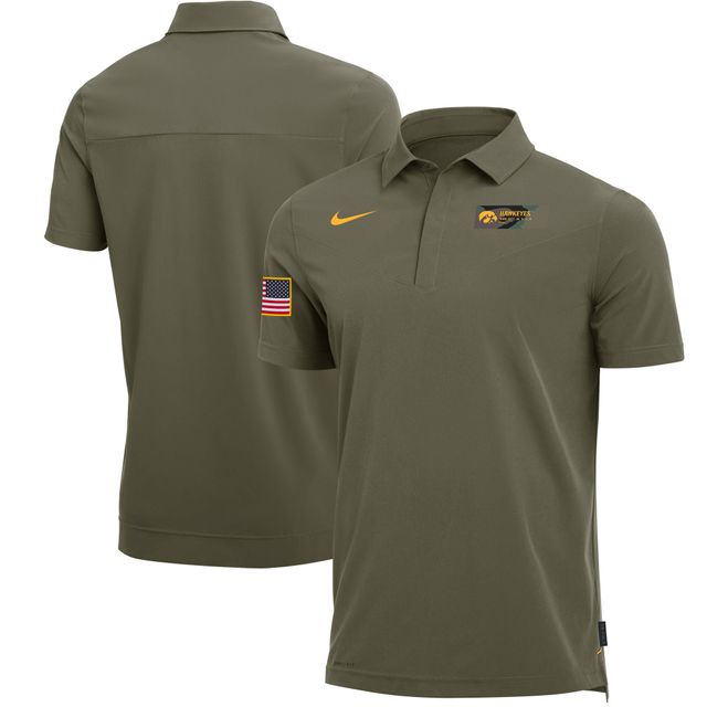 Polo Nike Performance Collegiate Olive Iowa Hawkeyes pour Homme