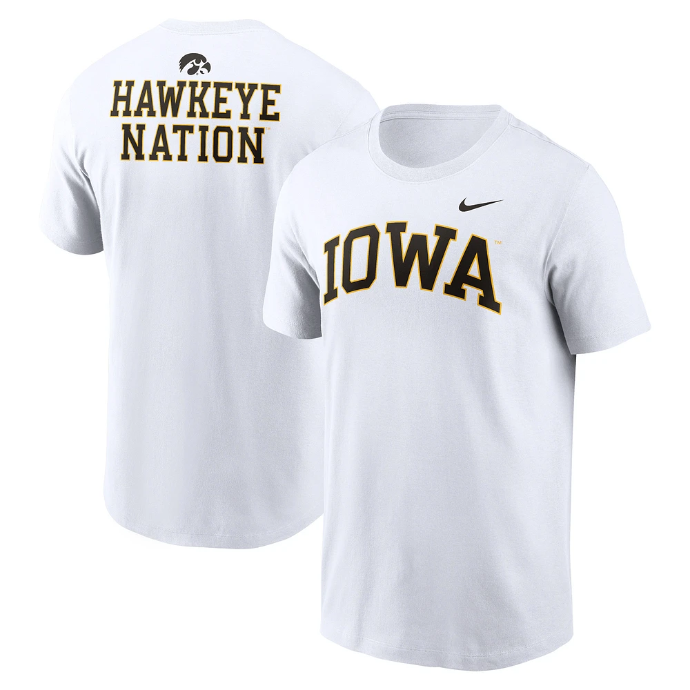 Men's Nike White Iowa Hawkeyes Blitz 2-Hit T-Shirt