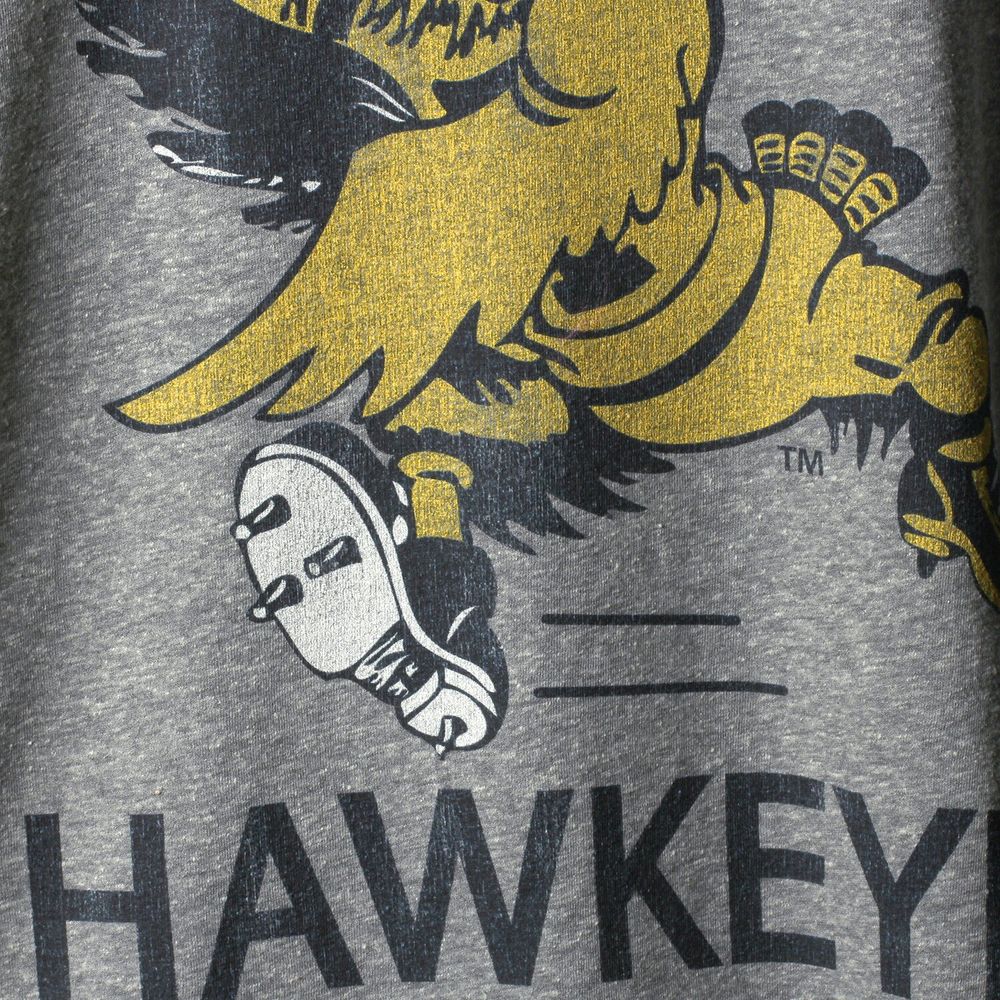 Men's Original Retro Brand Gray Iowa Hawkeyes Big & Tall Tri-Blend T-Shirt