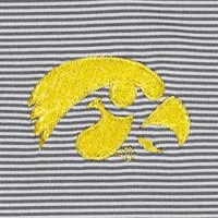 Men's Peter Millar Gray Iowa Hawkeyes Jubilee Striped Performance Jersey Polo