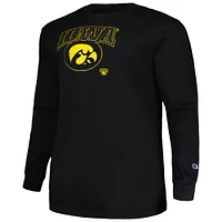 Men's Profile Black Iowa Hawkeyes Big & Tall Pop Long Sleeve T-Shirt