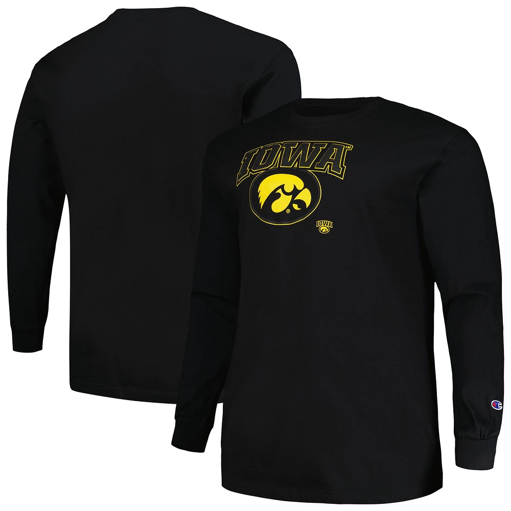 T-shirt à manches longues pour hommes Profile Black Iowa Hawkeyes Big & Tall Pop