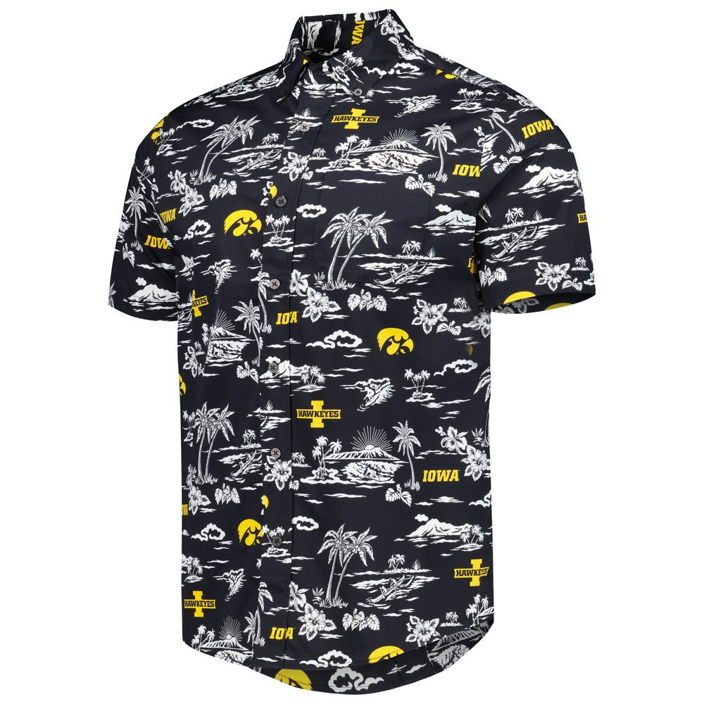 Men's Reyn Spooner Black Iowa Hawkeyes Performance Button-Down Shirt