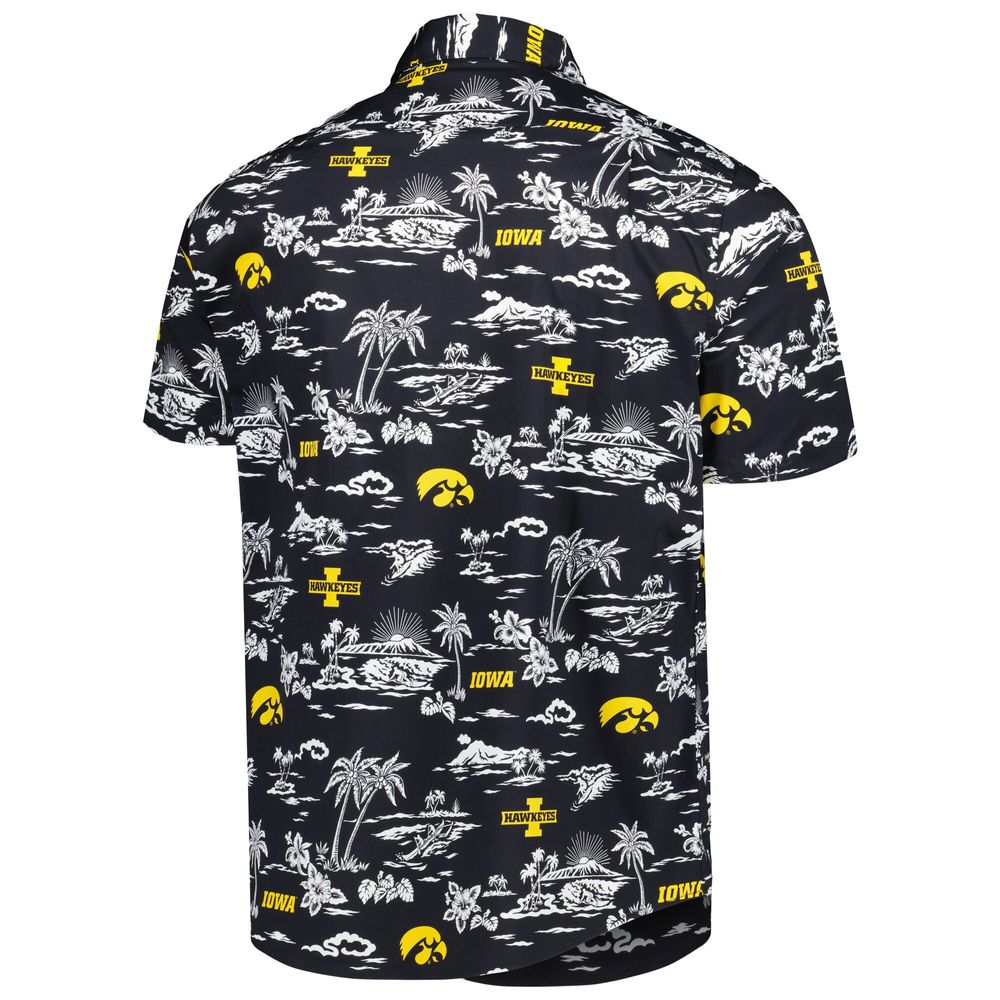 Men's Reyn Spooner Black Iowa Hawkeyes Performance Button-Down Shirt