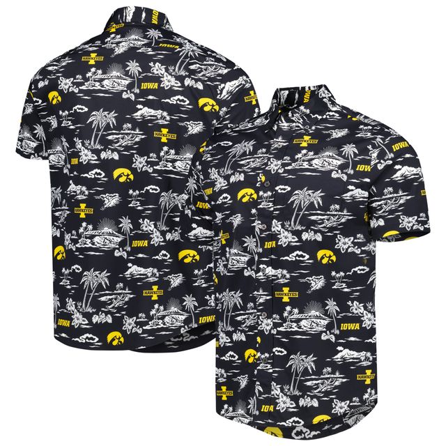 Chemise boutonnée Performance Iowa Hawkeyes Reyn Spooner pour homme, noire