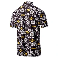 Men's Reyn Spooner Black Iowa Hawkeyes Performance Polo