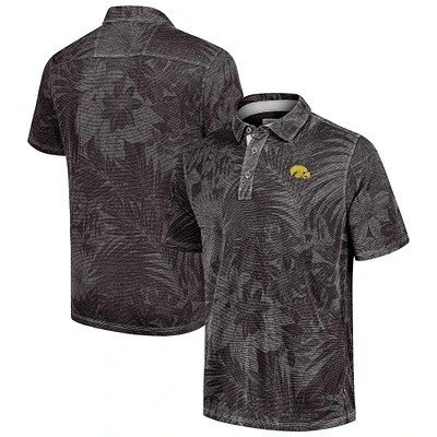 Polo Tommy Bahama noir pour homme Iowa Hawkeyes Sport Santiago Paradise Big & Tall