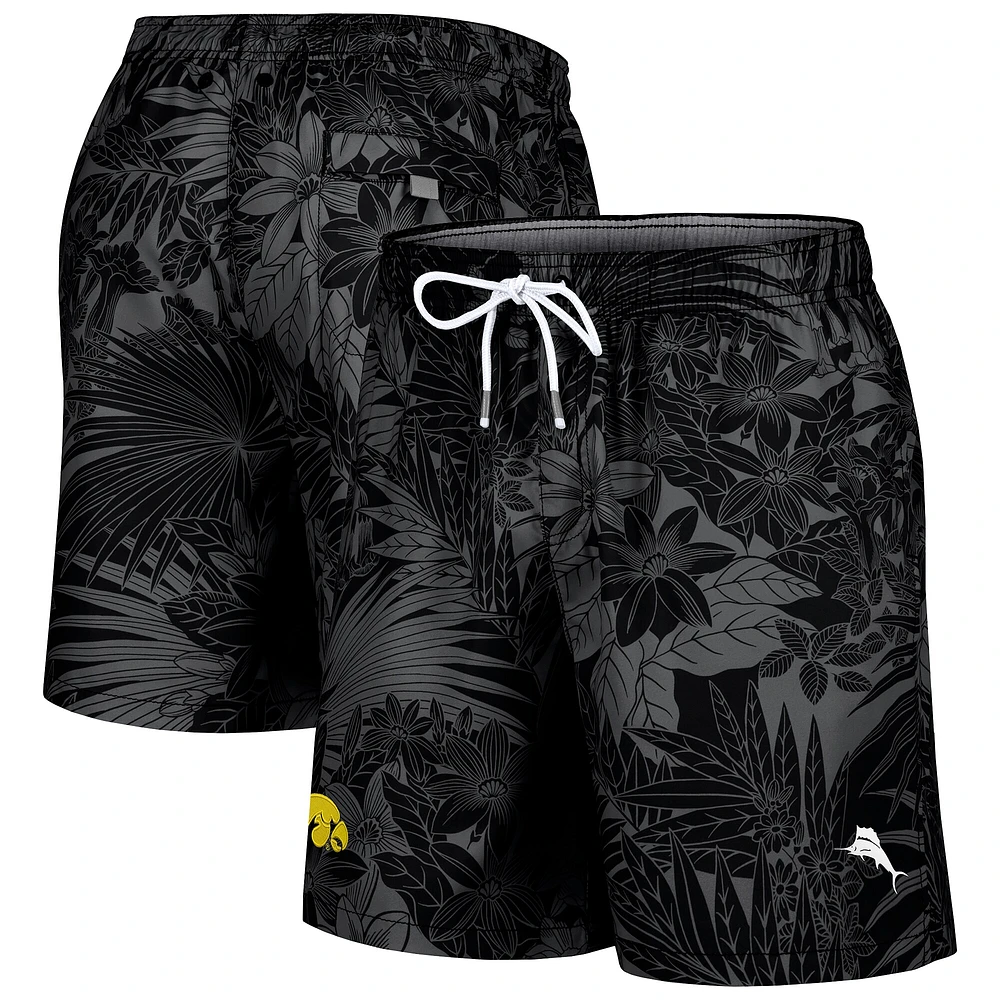 Men's Tommy Bahama Black Iowa Hawkeyes Naples Santiago Palms Board Shorts