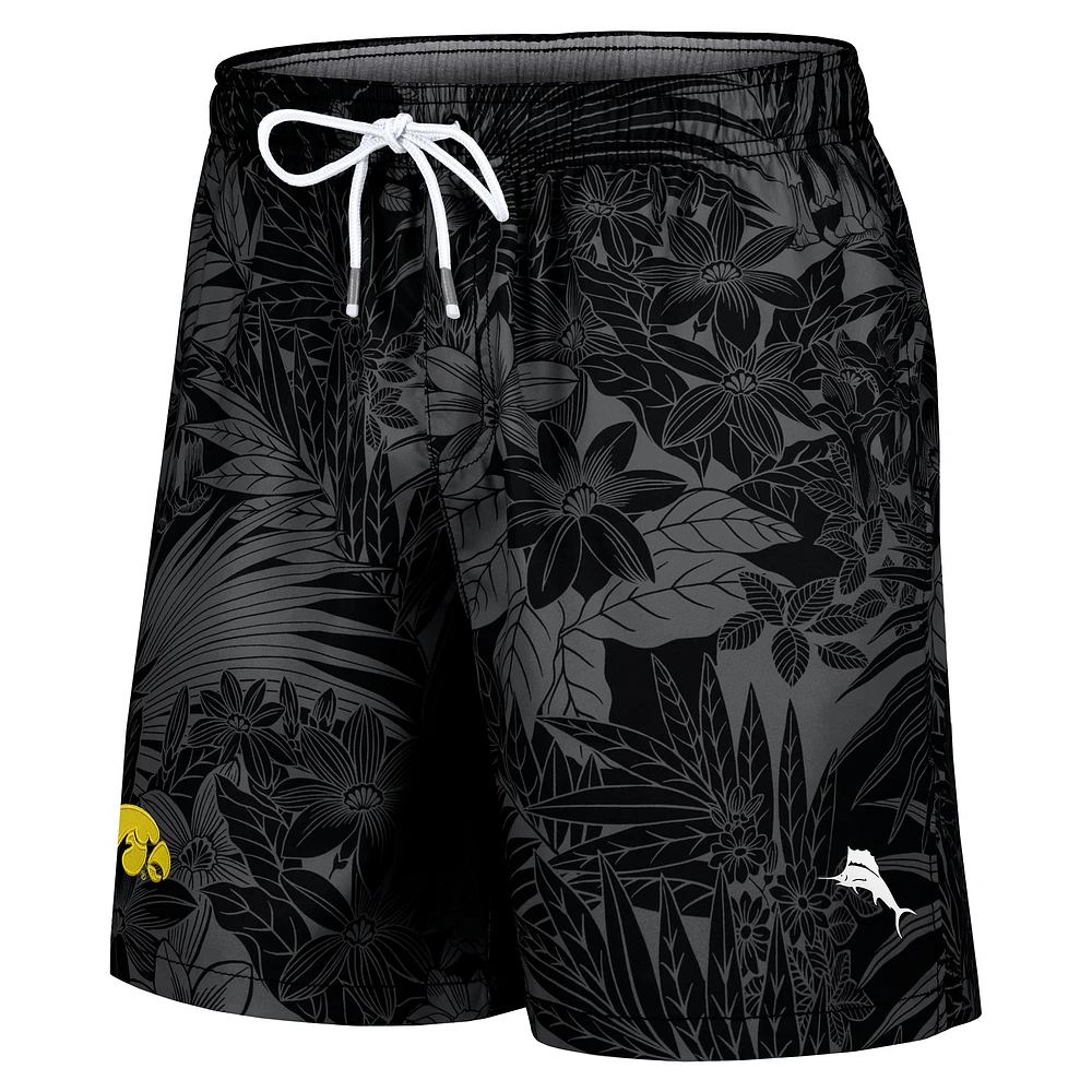 Men's Tommy Bahama Black Iowa Hawkeyes Naples Santiago Palms Board Shorts