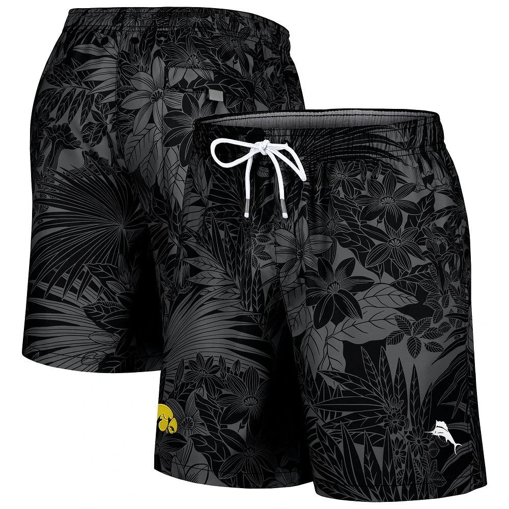 Men's Tommy Bahama Black Iowa Hawkeyes Naples Santiago Palms Board Shorts