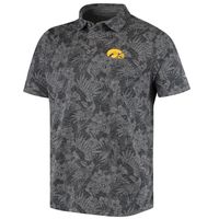 Men's Tommy Bahama Black Iowa Hawkeyes Palmetto Palms Polo