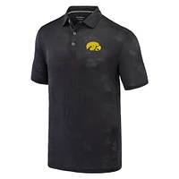 Polo Tommy Bahama noir Iowa Hawkeyes Sport Palm Coast Palmera IslandZone pour hommes