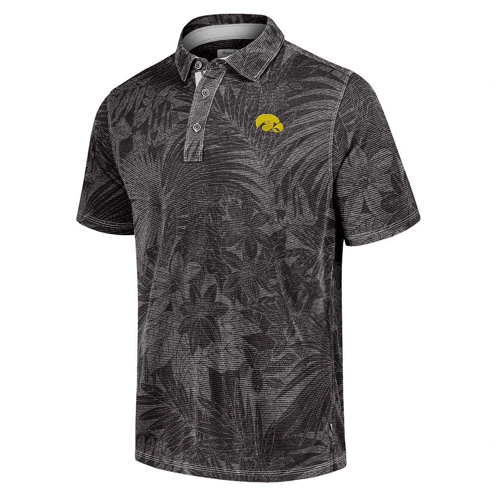 Men's Tommy Bahama  Black Iowa Hawkeyes Sport Santiago Paradise Polo