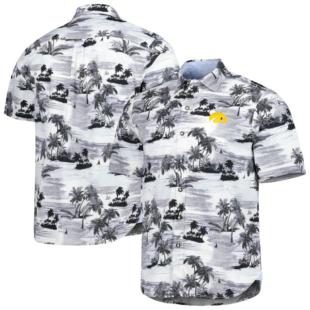 Chemise boutonnée Tommy Bahama Iowa Hawkeyes Tropical Horizons pour homme, noire