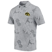 Men's Tommy Bahama Gray Iowa Hawkeyes Miramar Blooms Polo