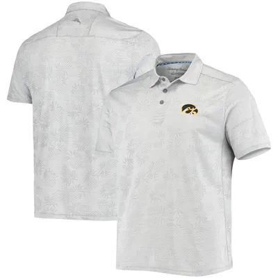 Iowa Hawkeyes Tommy Bahama Pineapple Palm Coast IslandZone Polo - Gray