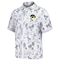 Men's Tommy Bahama Gray Iowa Hawkeyes Sport Cabana Shores IslandZone Tri-Blend Polo