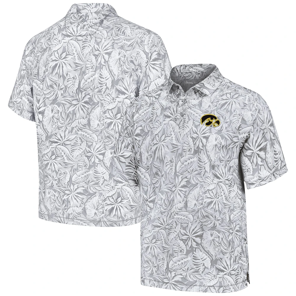 Polo Tommy Bahama gris Iowa Hawkeyes Tropical Score IslandZone pour hommes