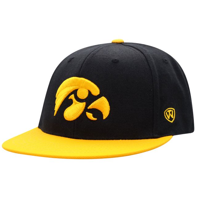 Chapeau ajusté bicolore noir/or Iowa Hawkeyes Team Color pour hommes