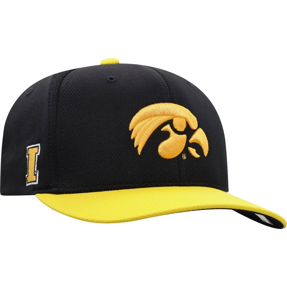 Men's Top of the World Black/Gold Iowa Hawkeyes Two-Tone Reflex Hybrid Tech Flex Hat